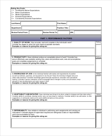 employee evaluation of supervisor form