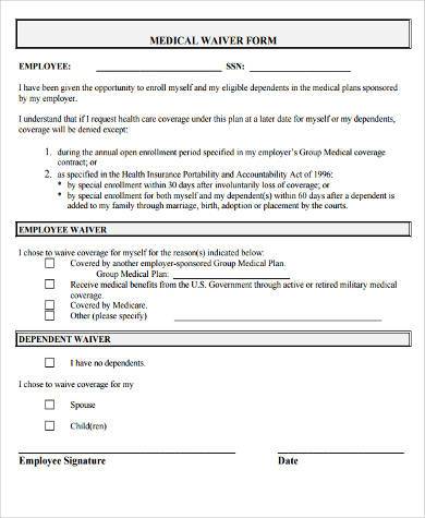 FREE 9+ Sample Employee Waiver Forms in PDF | MS Word