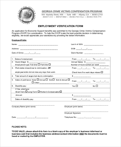employee verification form pdf