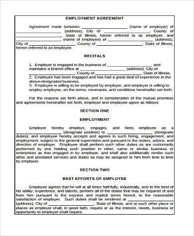 employment agreement short form