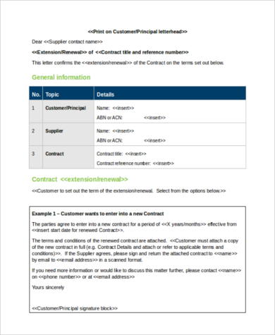 employment contract renewal letter example