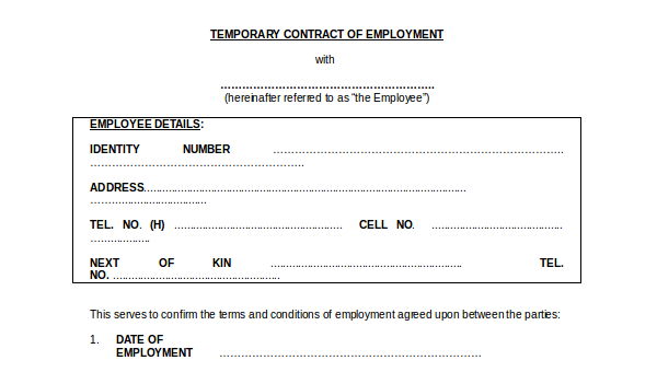 Sample Work Contract Format