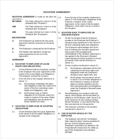 employment novation agreement