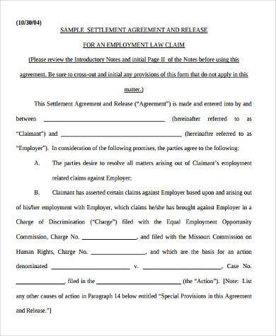 employment settlement agreement form1