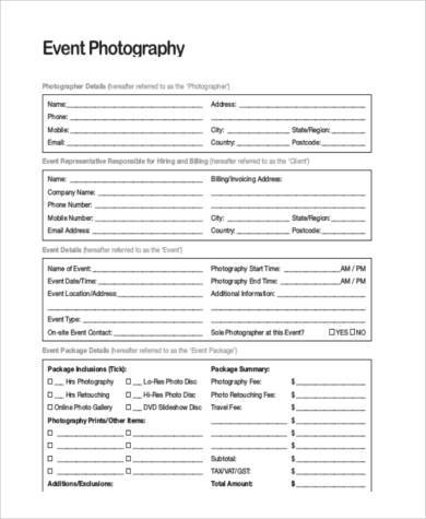 event photography invoice example1