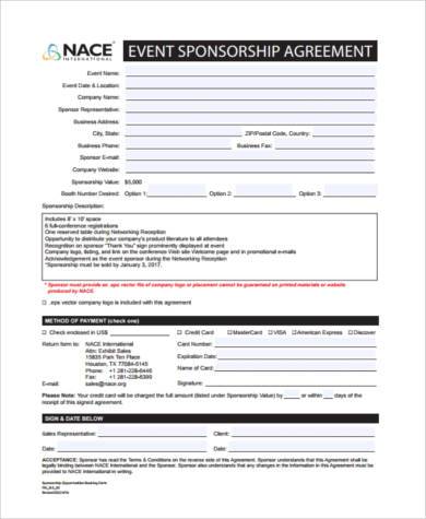 event sponsorship agreement form