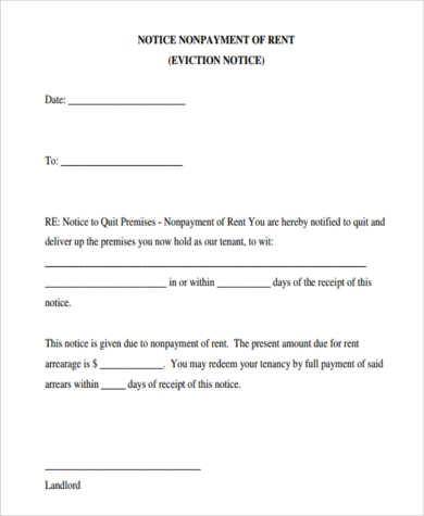 Eviction Notice Template 5