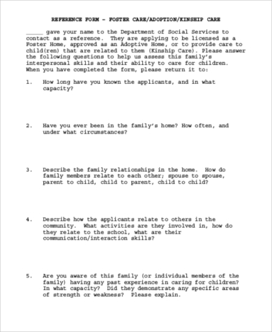 example reference letter for adoption