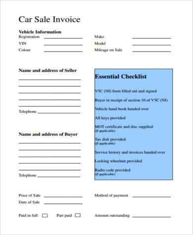 example of sales invoice form