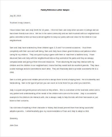 FREE 7+ Sample Reference Letters in PDF | MS Word