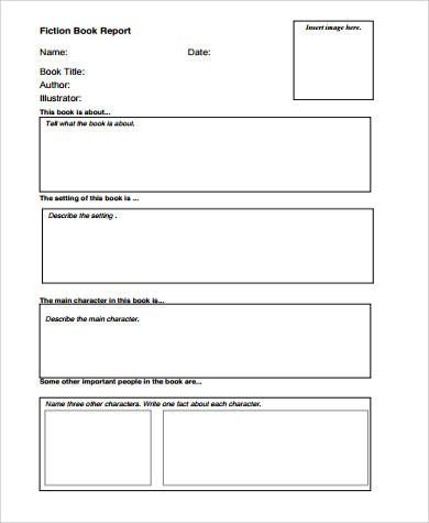 fiction book report form in pdf