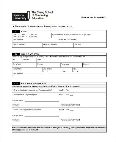 financial planning form in pdf