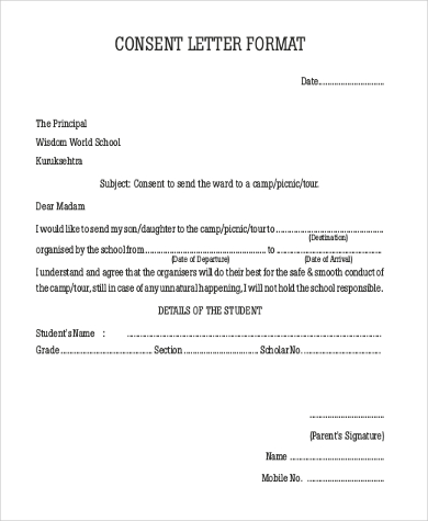 format of a consent letter