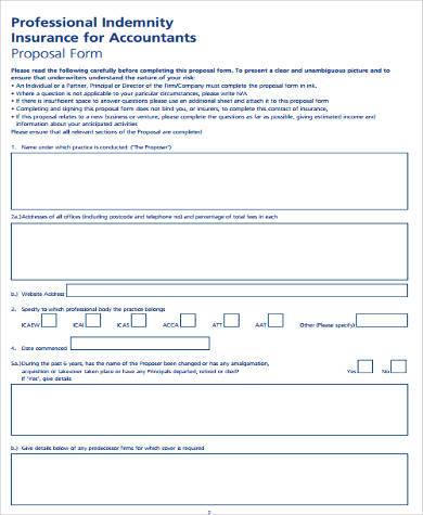 free accountants proposal form