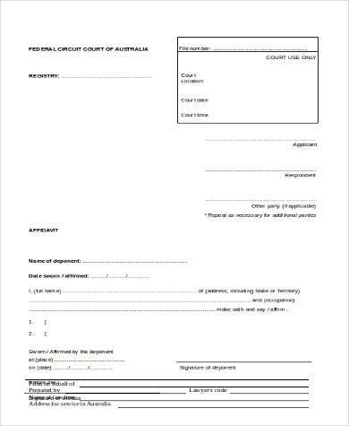 FREE 22+ Sample Affidavit Forms in PDF | MS Word | Excel