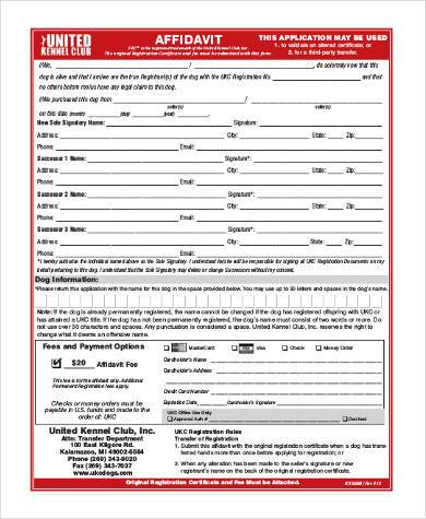 free blank affidavit form
