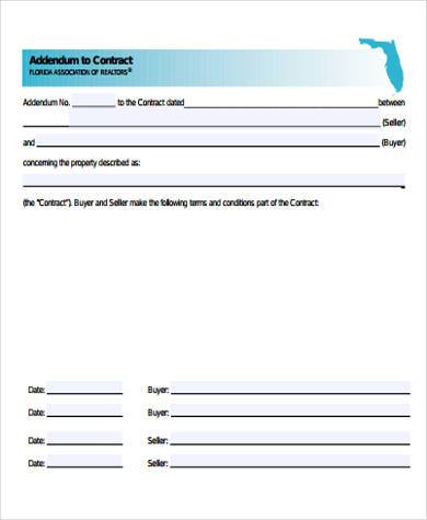 free contract addendum form