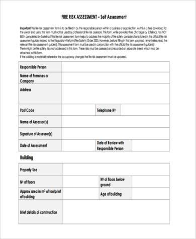 free fire risk assessment form
