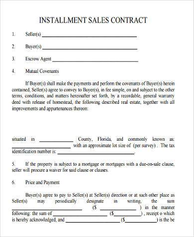 FREE 9+ Sample Installment Contract Forms in PDF | MS Word