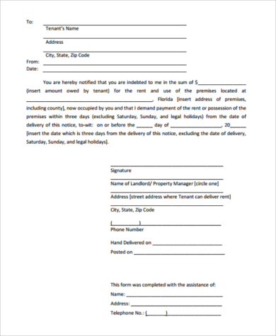 FREE 12+ Eviction Notice Form Samples, PDF, MS Word, Google Docs