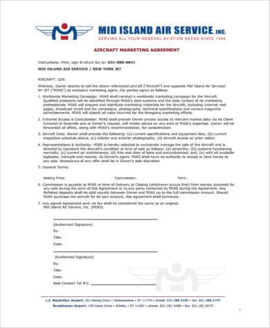 free marketing agreement form
