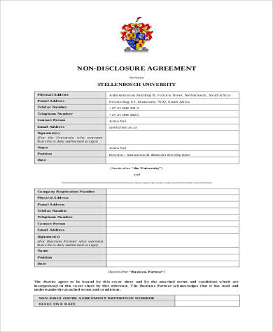 free non disclosure agreement form in pdf