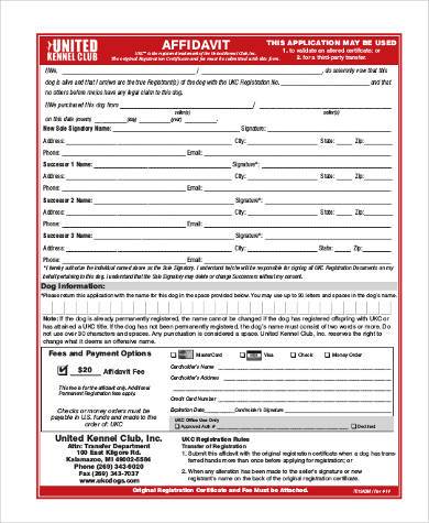free printable affidavit form