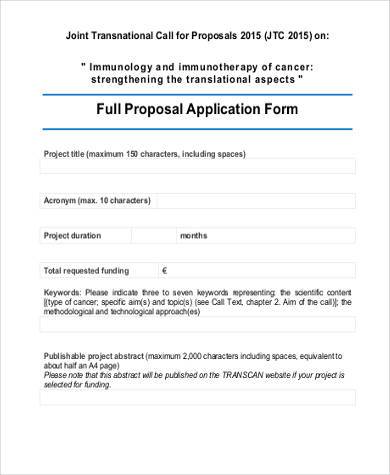 full proposal application form