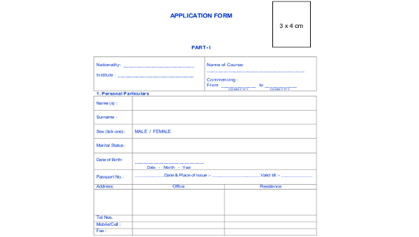 general application form samples