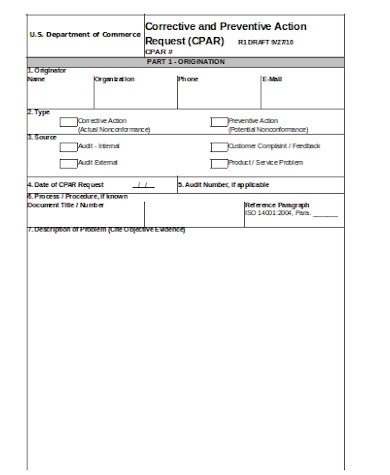 general corrective action form
