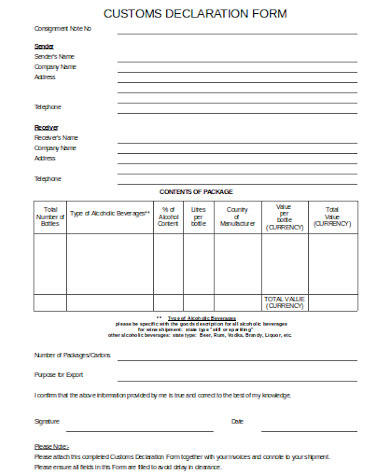 FREE 13 Custom Declaration Form Samples PDF MS Word Google Docs Excel