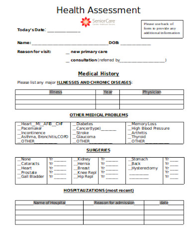 general health assessment form