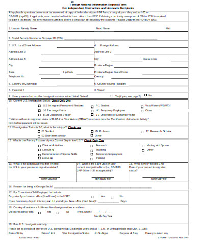 general information request form