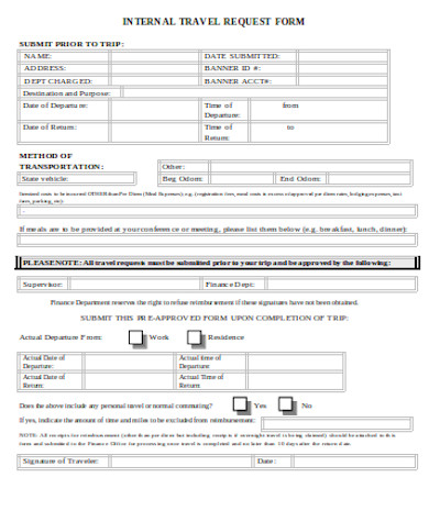 general internal travel request form