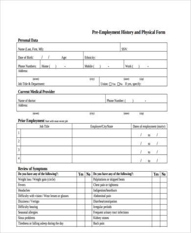 physical form for working papers