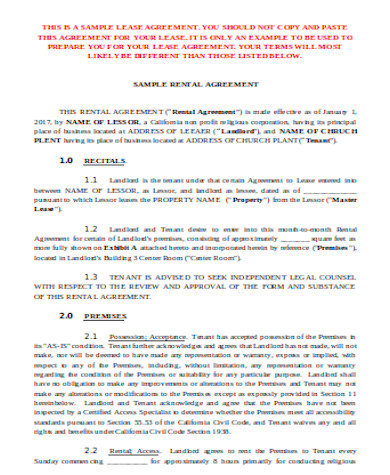 general room rental agreement form