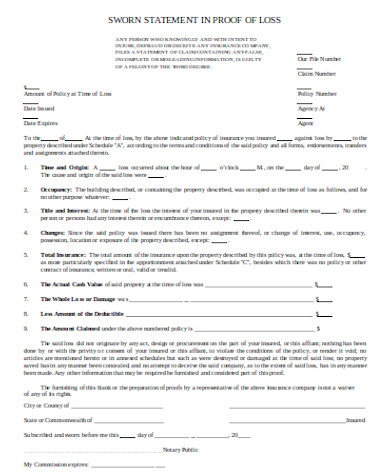 general sworn statement form