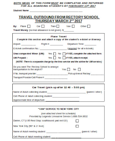 new travel document form