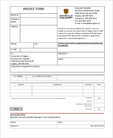 generic form invoice Forms PDF  Invoice FREE 9 Sample  in Generic  WORD