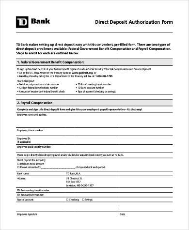 generic direct deposit authorization form2