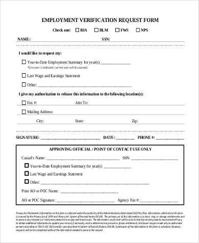 generic employment verification request form1