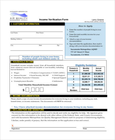 generic income verification form2