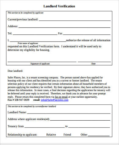 generic landlord verification form1