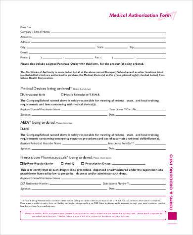 generic medical authorization form