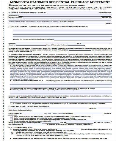 generic real estate purchase form