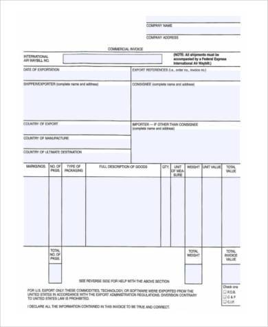 generic sales invoice form