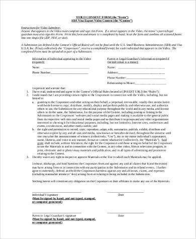 generic video consent form