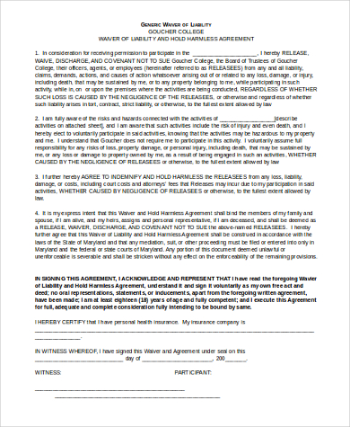 FREE 7+ Sample Liability Waiver Forms in MS Word | PDF