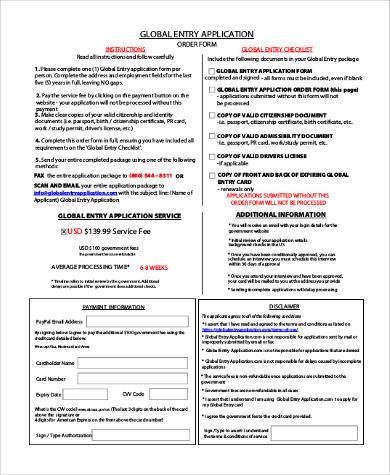 Global Entry Application Form ≡ Fill Out Printable PDF Forms Online