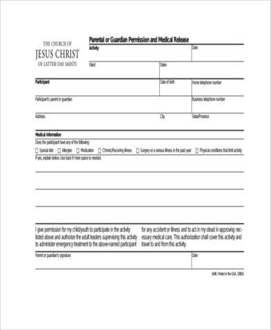 grandparent medical permission form